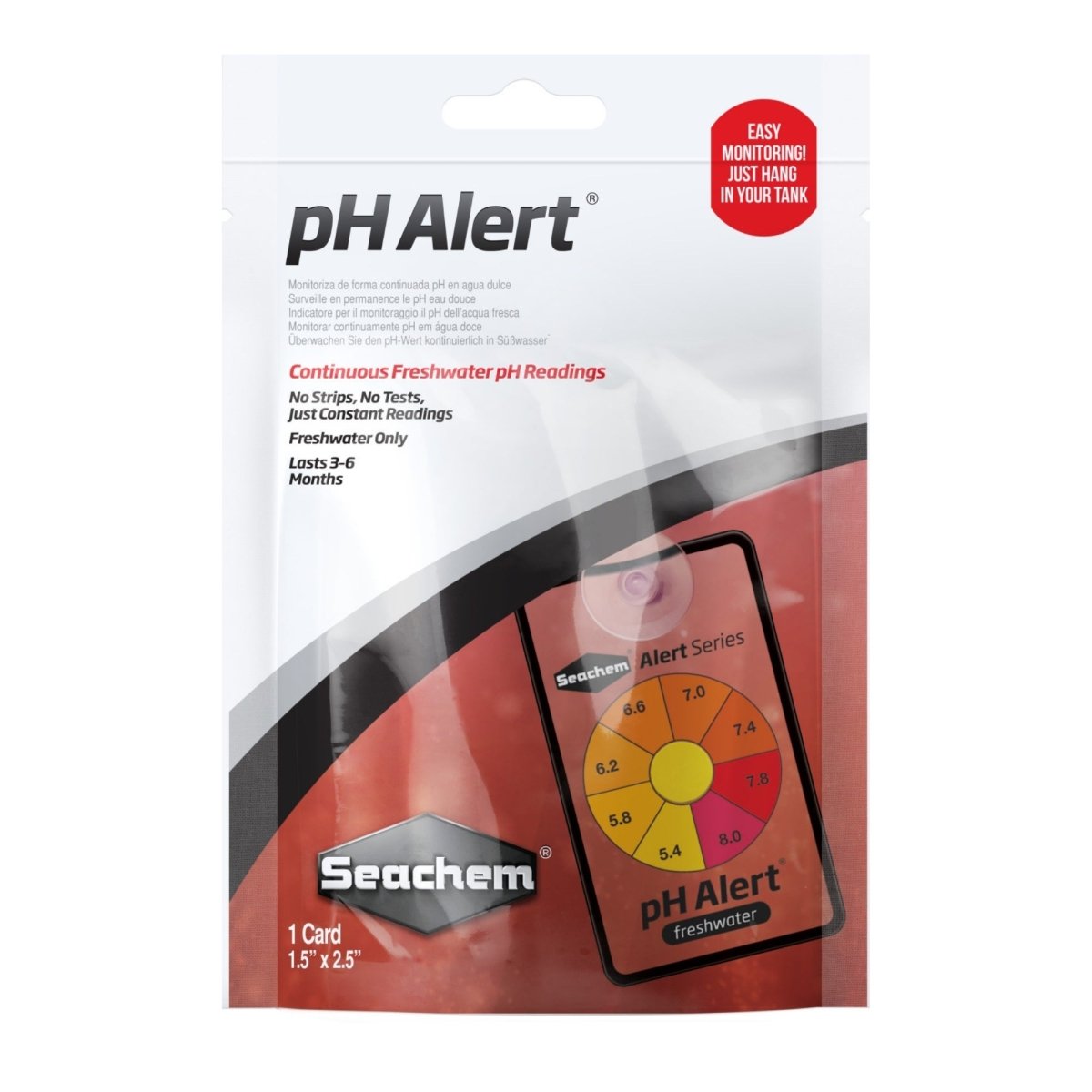 Seachem Laboratories pH Alert 6 Month Monitor 1ea/1 Card, 1.5 In X 2.5 in - Pets Perfect
