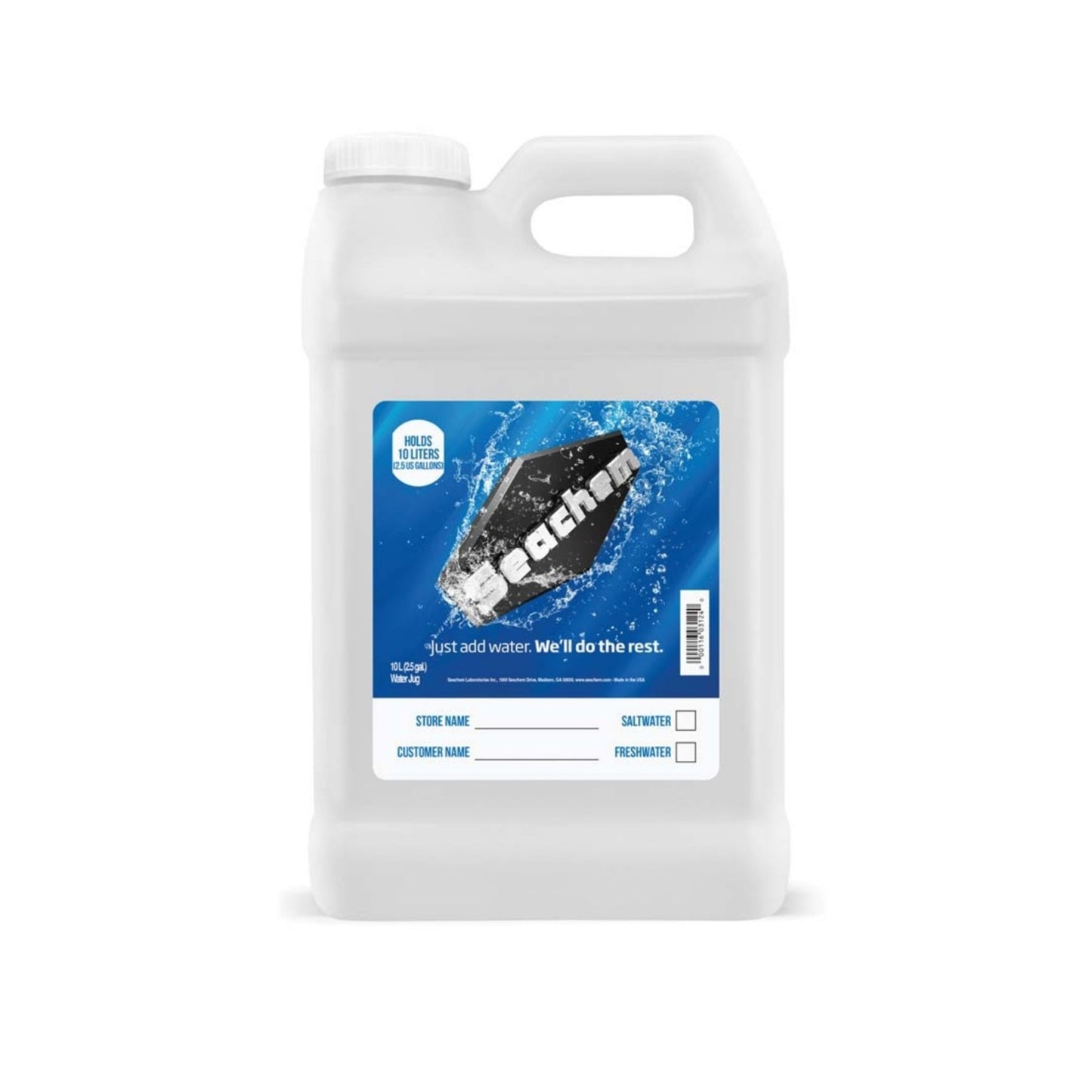 Seachem Laboratories Just Add Water Jug White, 1ea/2.5 gal/10 l - Pets Perfect