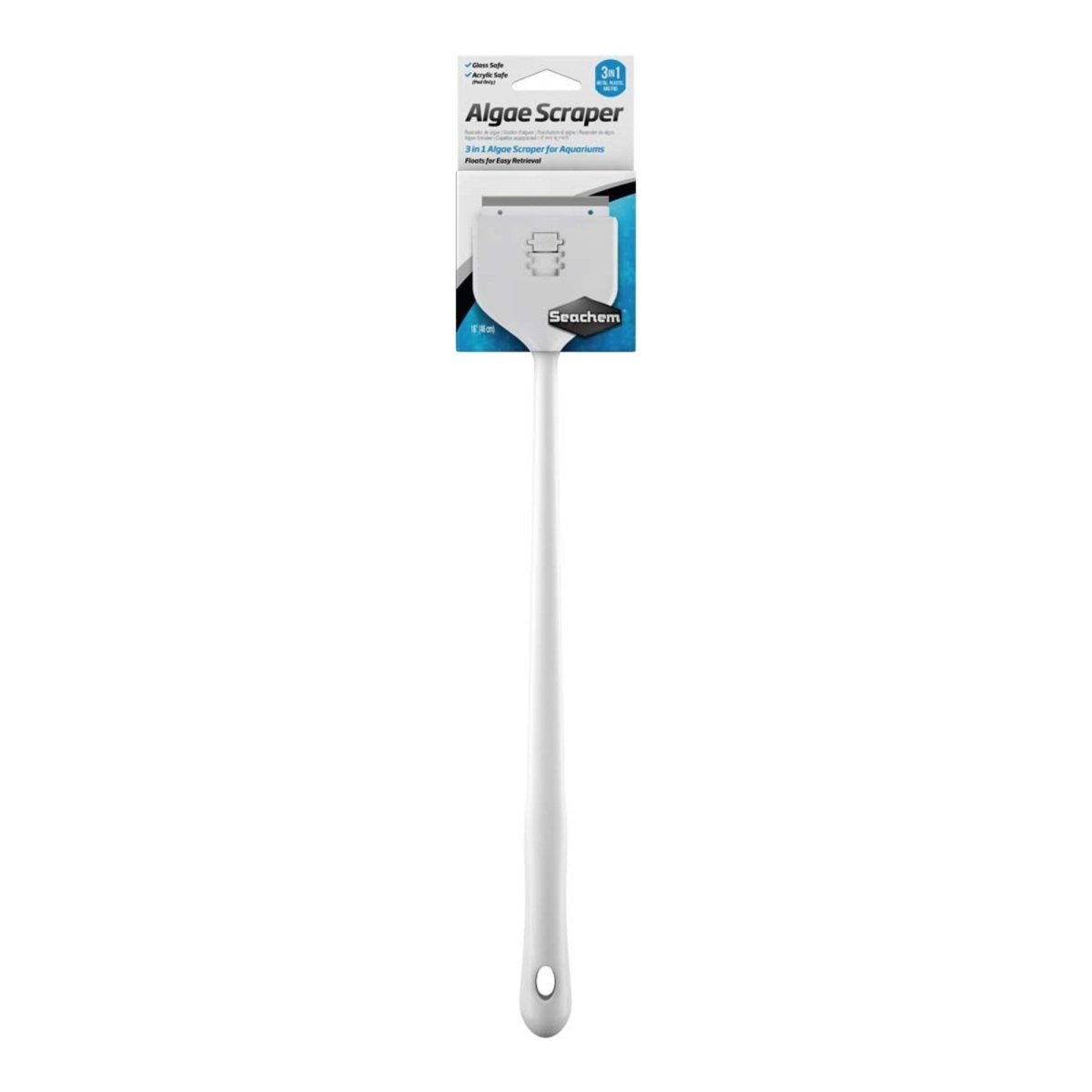 Seachem Laboratories 3in1 Algae Scraper for Glass and Acrylic Aquariums 1ea/18 in - Pets Perfect