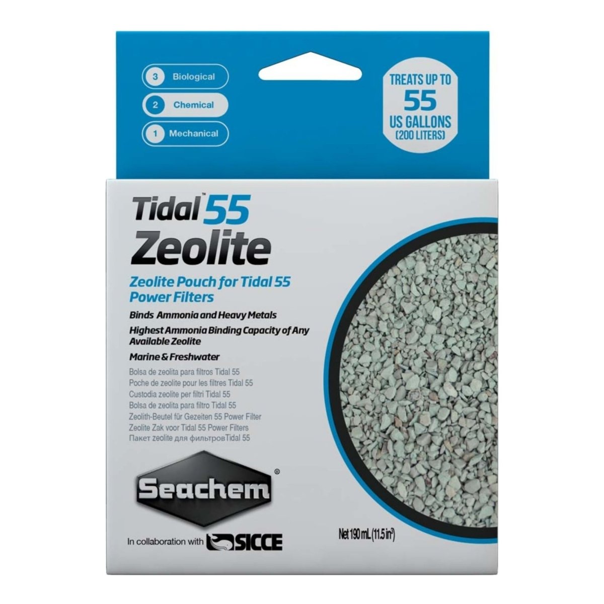Seachem Laboratories Tidal Zeolite Ammonia and Heavy Metals Binding Media 1ea/190 ml - Pets Perfect