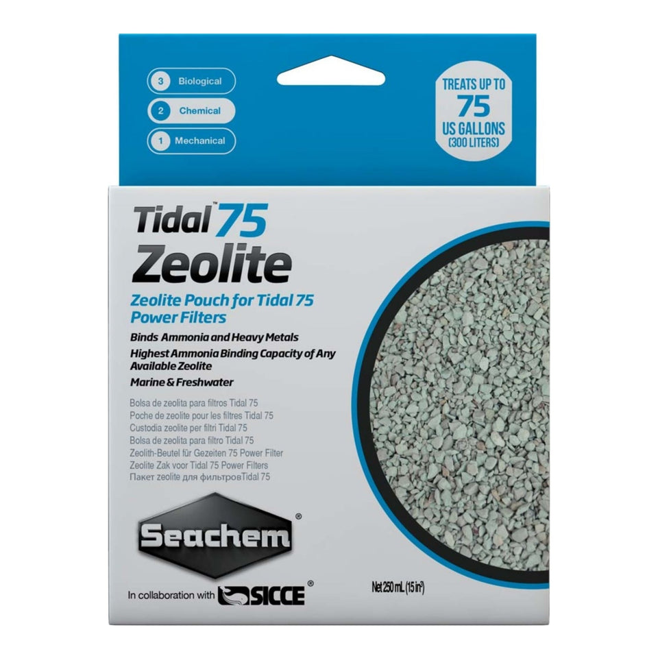 Seachem Laboratories Tidal Zeolite Ammonia and Heavy Metals Binding Media 1ea/250 ml