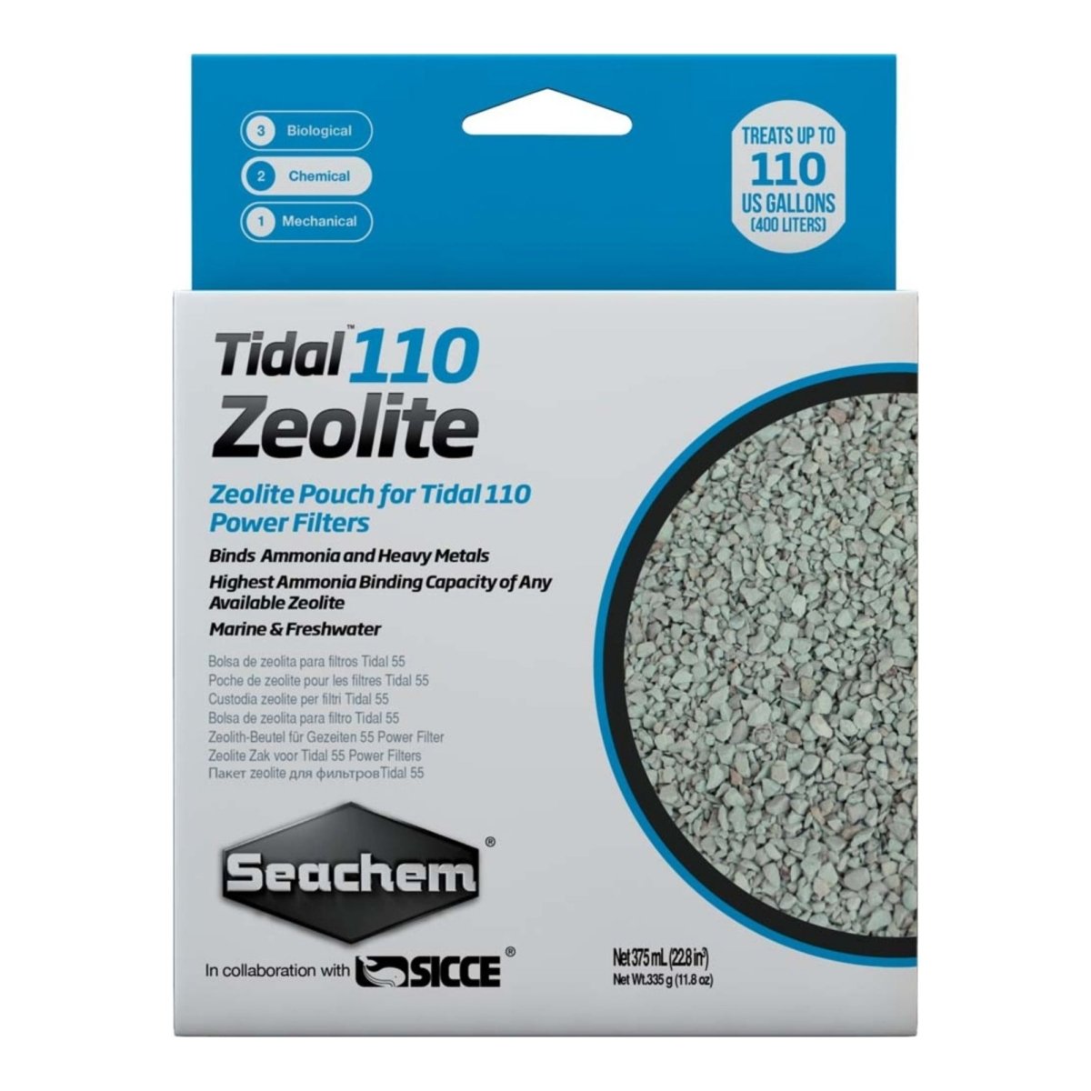 Seachem Laboratories Tidal Zeolite Ammonia and Heavy Metals Binding Media 1ea/375 ml - Pets Perfect