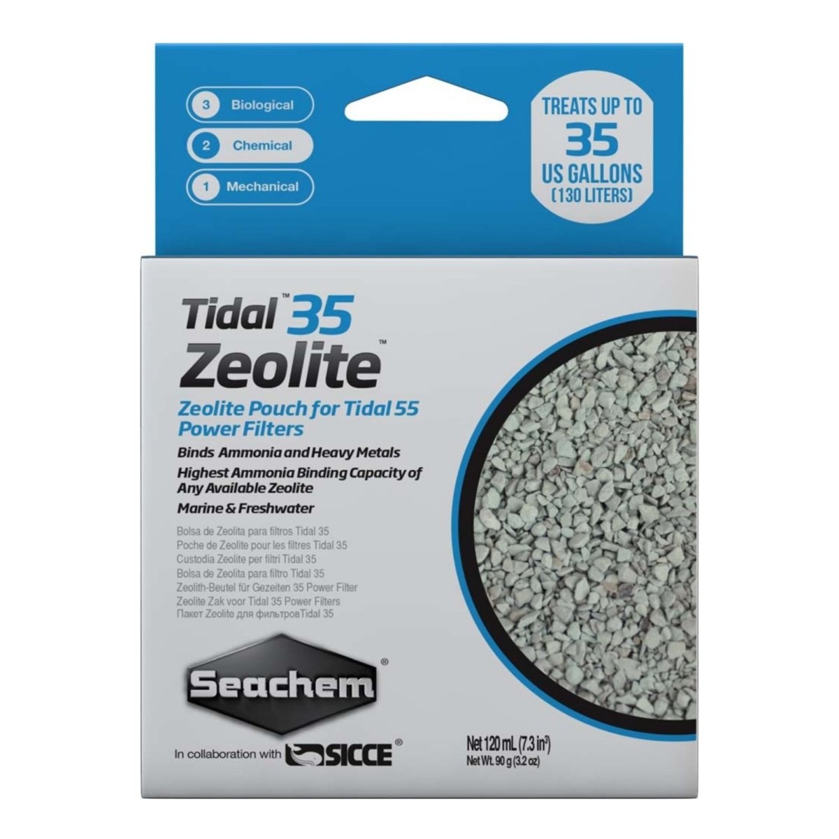 Seachem Laboratories Tidal Zeolite Ammonia and Heavy Metals Binding Media 1ea/120 ml - Pets Perfect