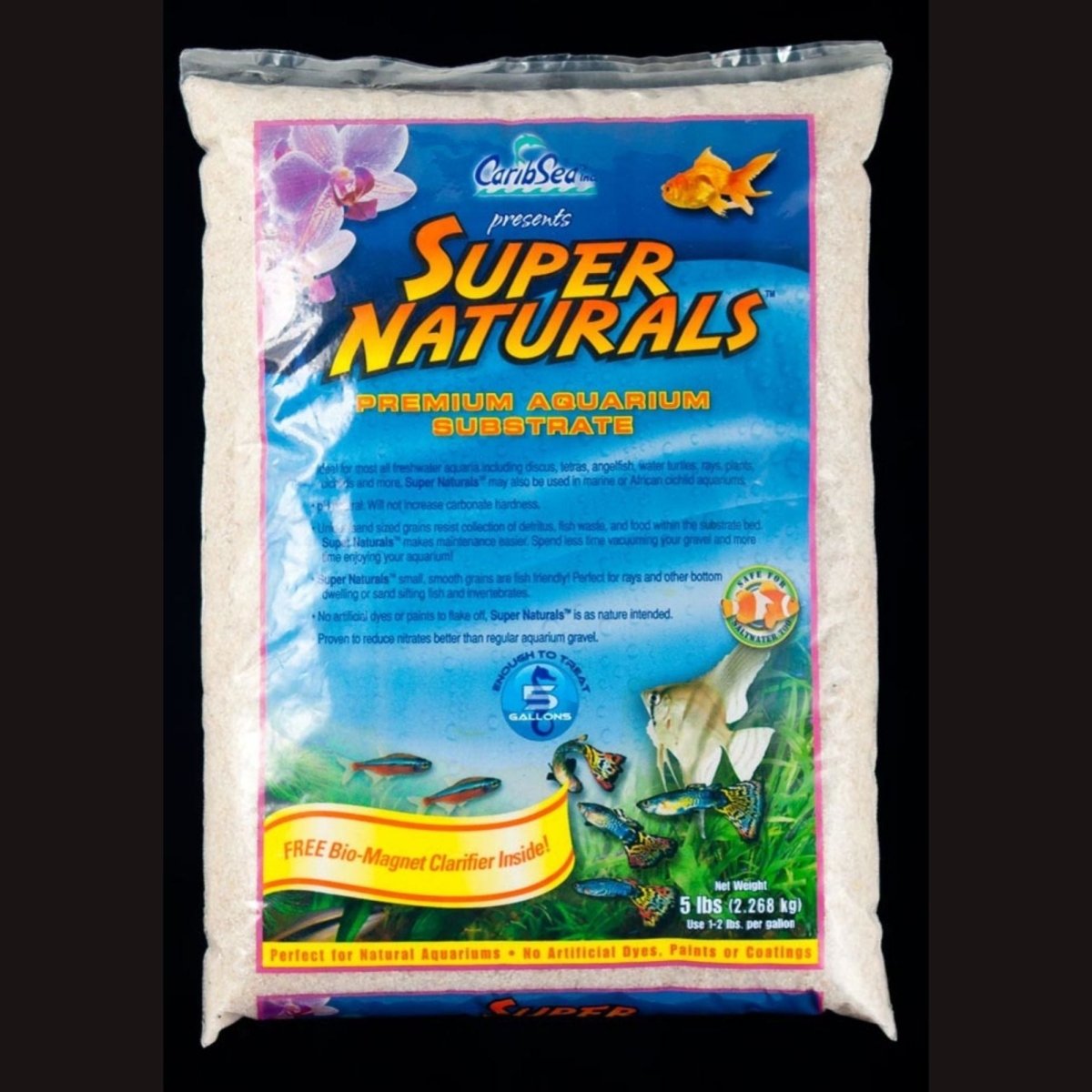 CaribSea Super Natural Aquascapes Aquarium Sand Crystal River, 5 ct, 5 lb - Pets Perfect