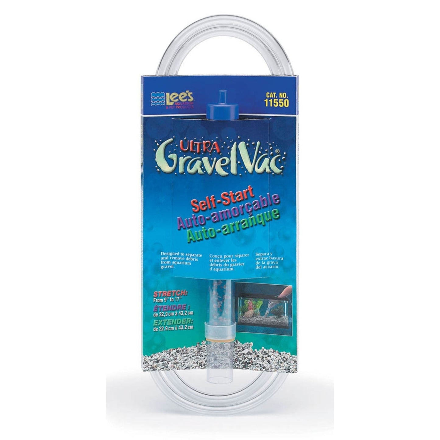 Lee's Aquarium & Pet Products Ultra GravelVac Self-Start Gravel Vacuum Cleaner with Nozzle & Clip 1ea/1 5/8In X 5 in, Mini