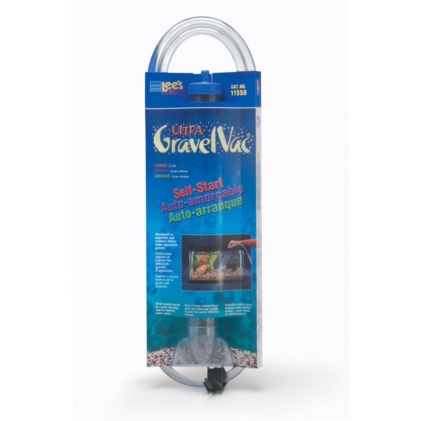 Lee's Aquarium & Pet Products Ultra GravelVac Self-Start Gravel Vacuum Cleaner with Nozzle & Clip 1ea/2In X 16 in, LG