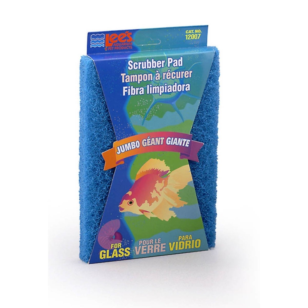 Lee's Aquarium & Pet Products Scrubber Pad for Glass Aquariums, Blue, 6 in x 9 in, Jumbo - Pets Perfect