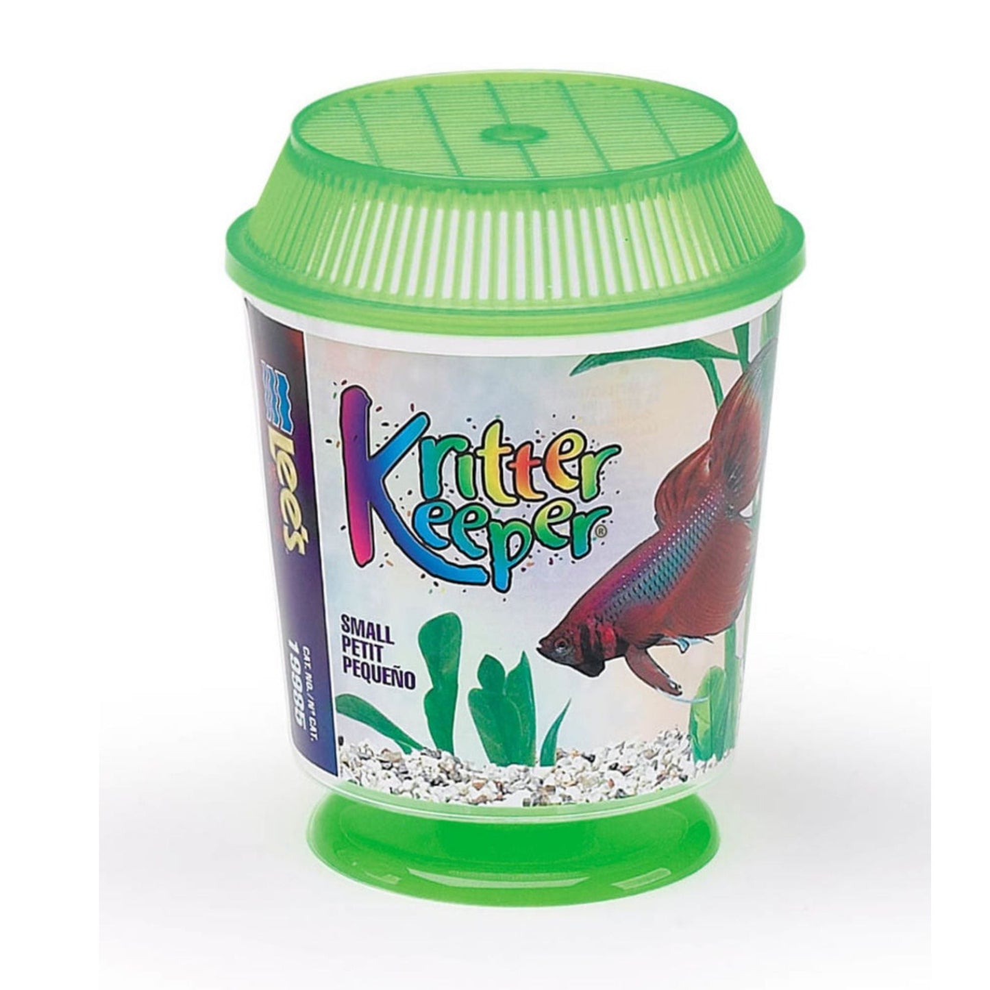 Lee's Aquarium & Pet Products Round Kritter Keeper with Lid & Pedestal Label Assorted, 1ea/0.66 qt, SM