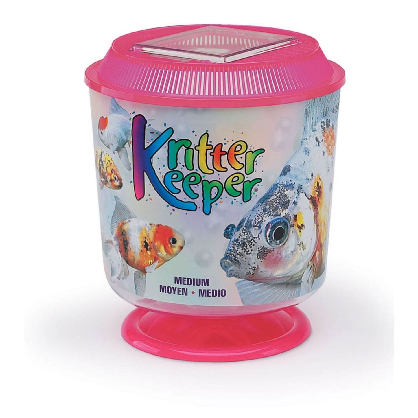 Lee's Aquarium & Pet Products Round Kritter Keeper with Lid & Pedestal Label Assorted, 1ea/1.13 gal, MD