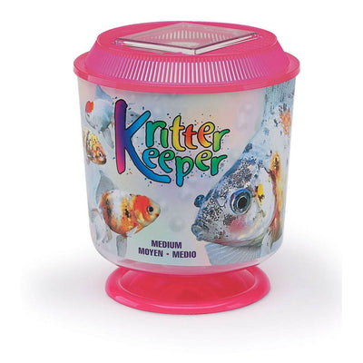 Lee's Aquarium & Pet Products Round Kritter Keeper with Lid & Pedestal Label Assorted, 1ea/1.13 gal, MD