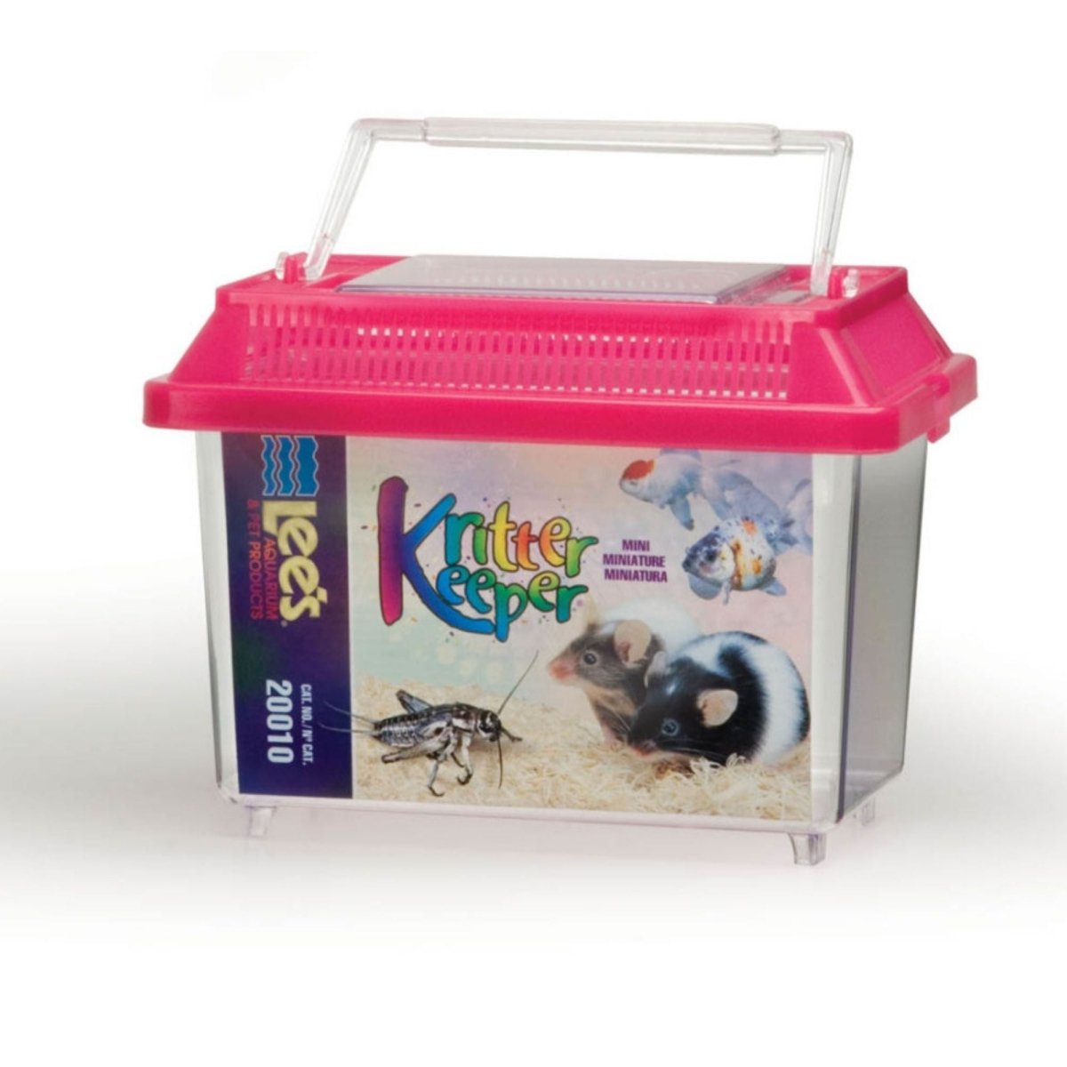 Lee's Aquarium & Pet Products Rectangle Kritter Keeper with Lid Label Assorted, 1.69 qt, Mini - Pets Perfect