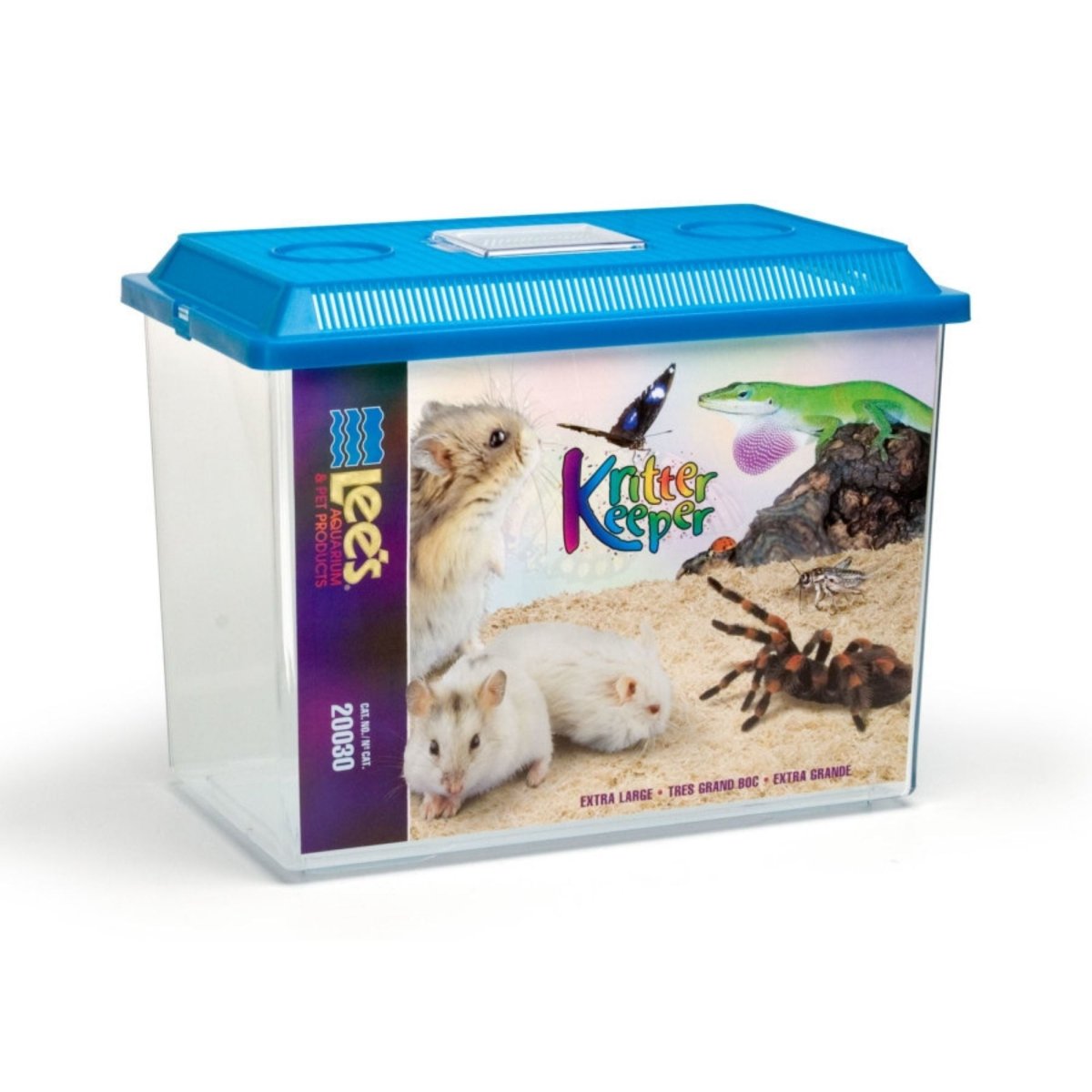 Lee's Aquarium & Pet Products Rectangle Kritter Keeper with Lid Label Assorted, 5.9 gal, X-Large - Pets Perfect
