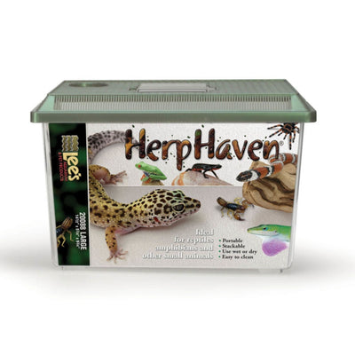 Lee's Aquarium & Pet Products HerpHaven Carrier for Reptiles & Amphibians Black, 1ea/14.5In X 9.75 in, LG