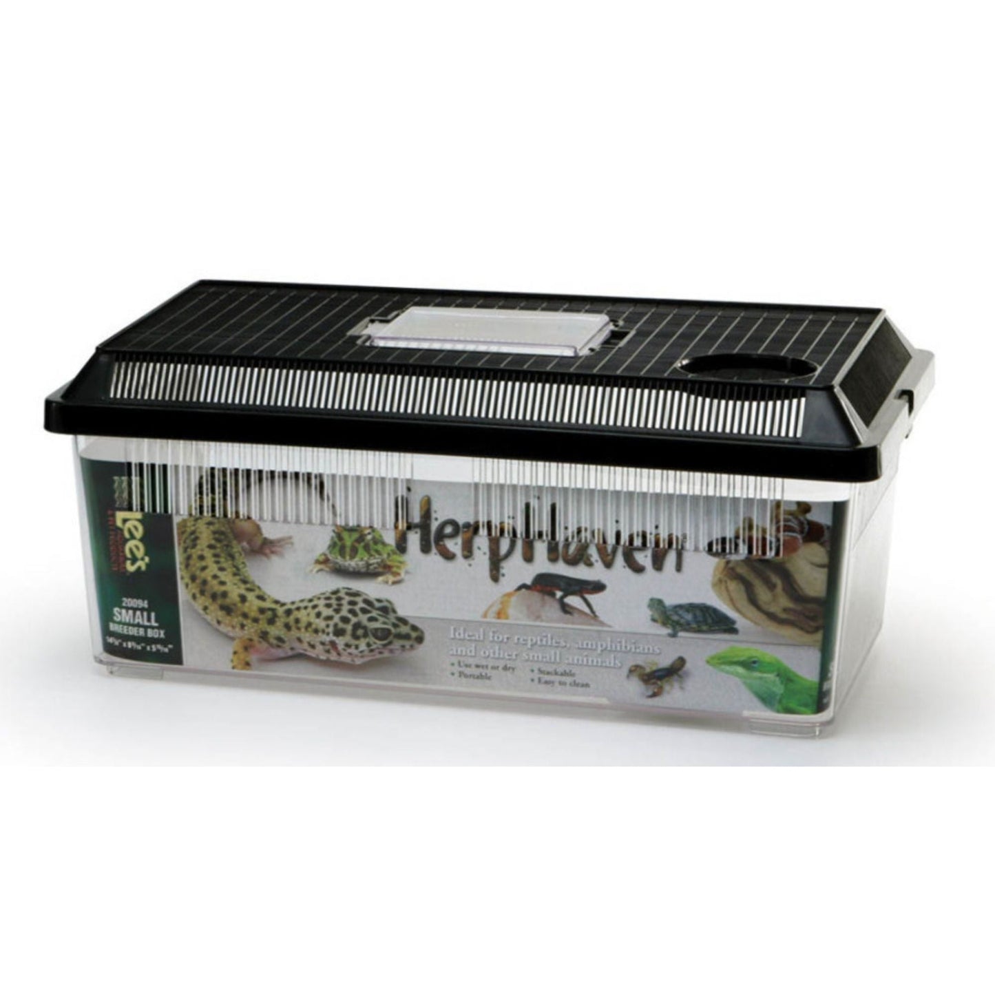 Lee's HerpHaven Breeder Box for Reptiles and Amphibians, Small, Black