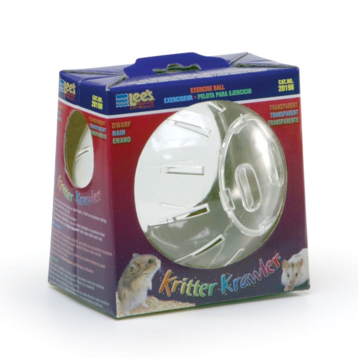Lee's Aquarium & Pet Products Kritter Krawler Clear View-Thru Running Ball, Clear, Dwarf - Pets Perfect