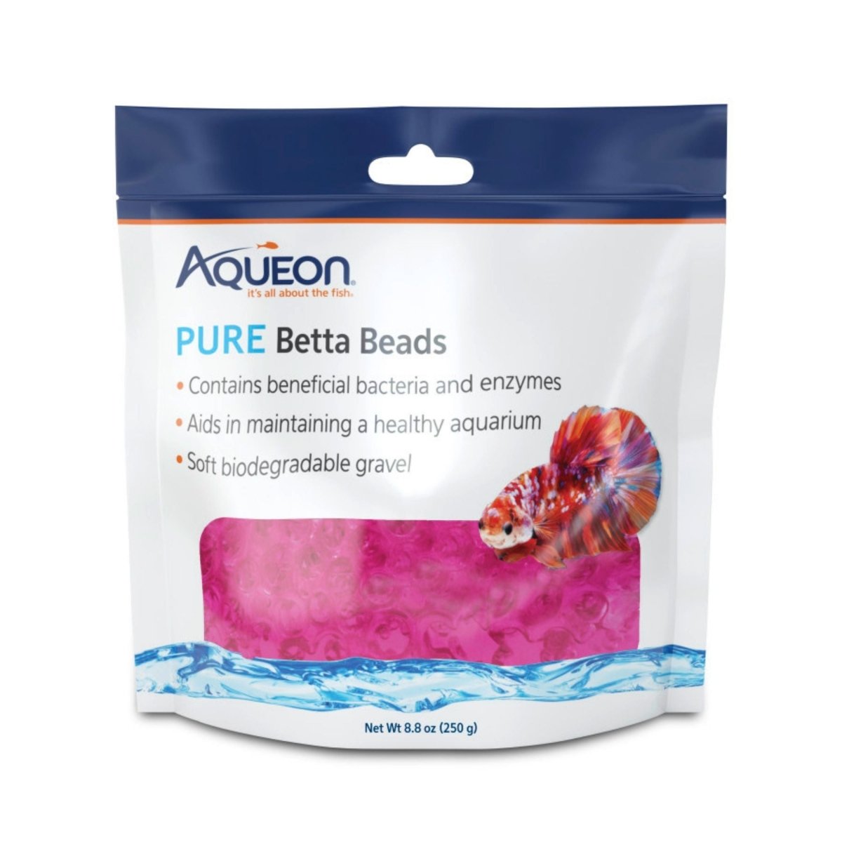 Aqueon PURE Betta Beads, Pink, 8.8 oz - Pets Perfect