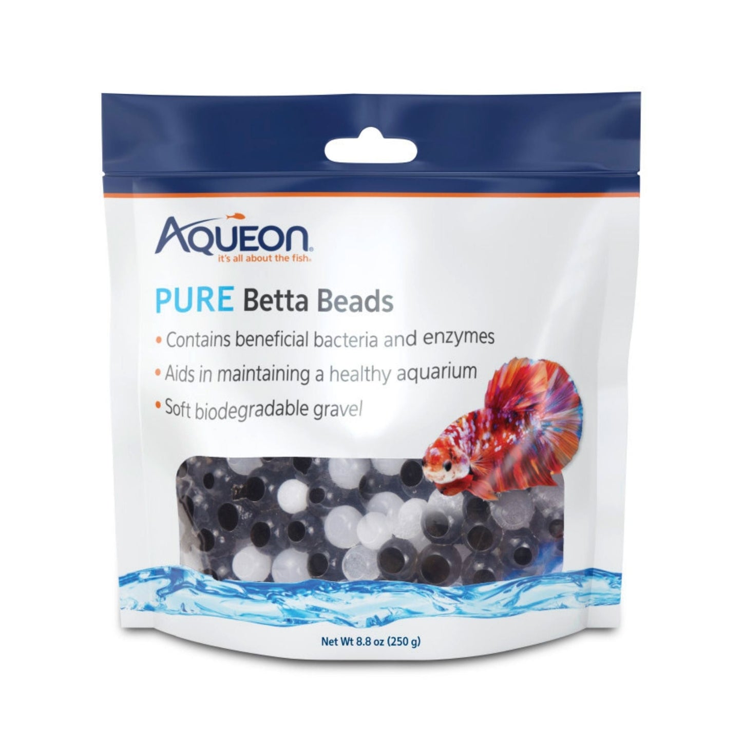 Aqueon PURE Betta Beads Black & White, 1ea/8.8 oz.