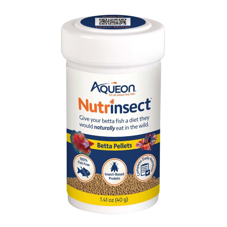 Aqueon Nutrinsect FishFree Fish Food Betta Pellets, 1ea/1.41 oz - Pets Perfect