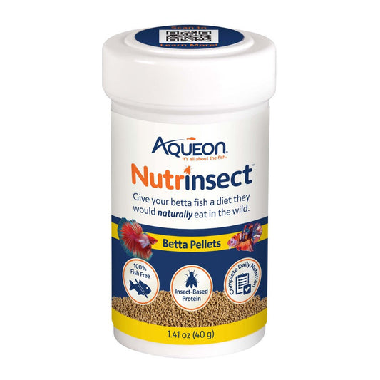 Aqueon Nutrinsect FishFree Fish Food Betta Pellets, 1ea/1.41 oz