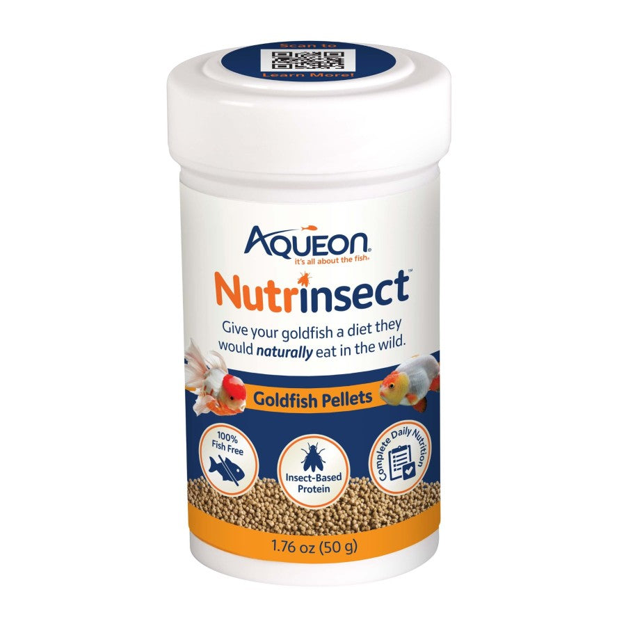 Aqueon Nutrinsect FishFree Fish Food Goldfish Pellets, 1ea/1.76 oz