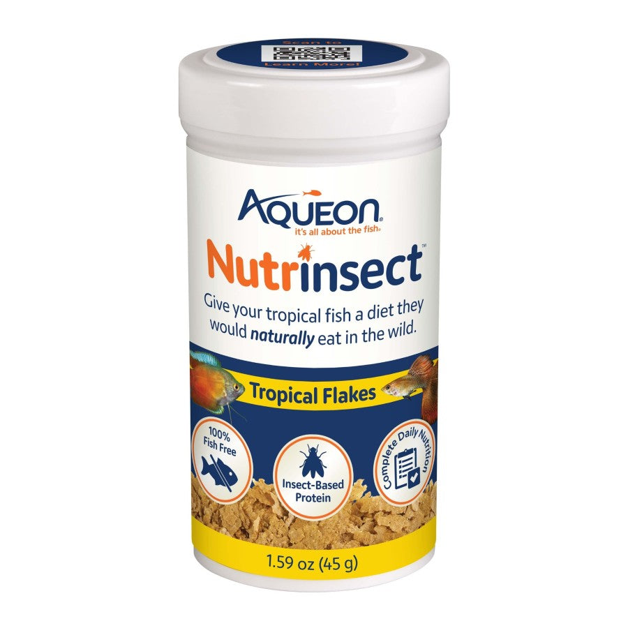 Aqueon Nutrinsect FishFree Fish Food Tropical Flakes, 1ea/1.59 oz - Pets Perfect