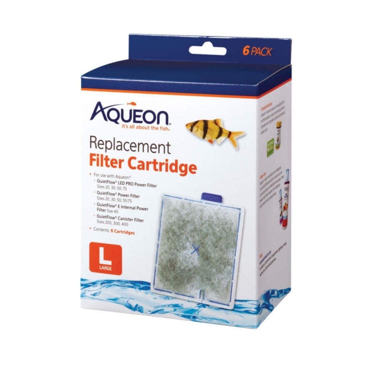 Aqueon Replacement Aquarium Filter Cartridges Large, 6 ct - Pets Perfect