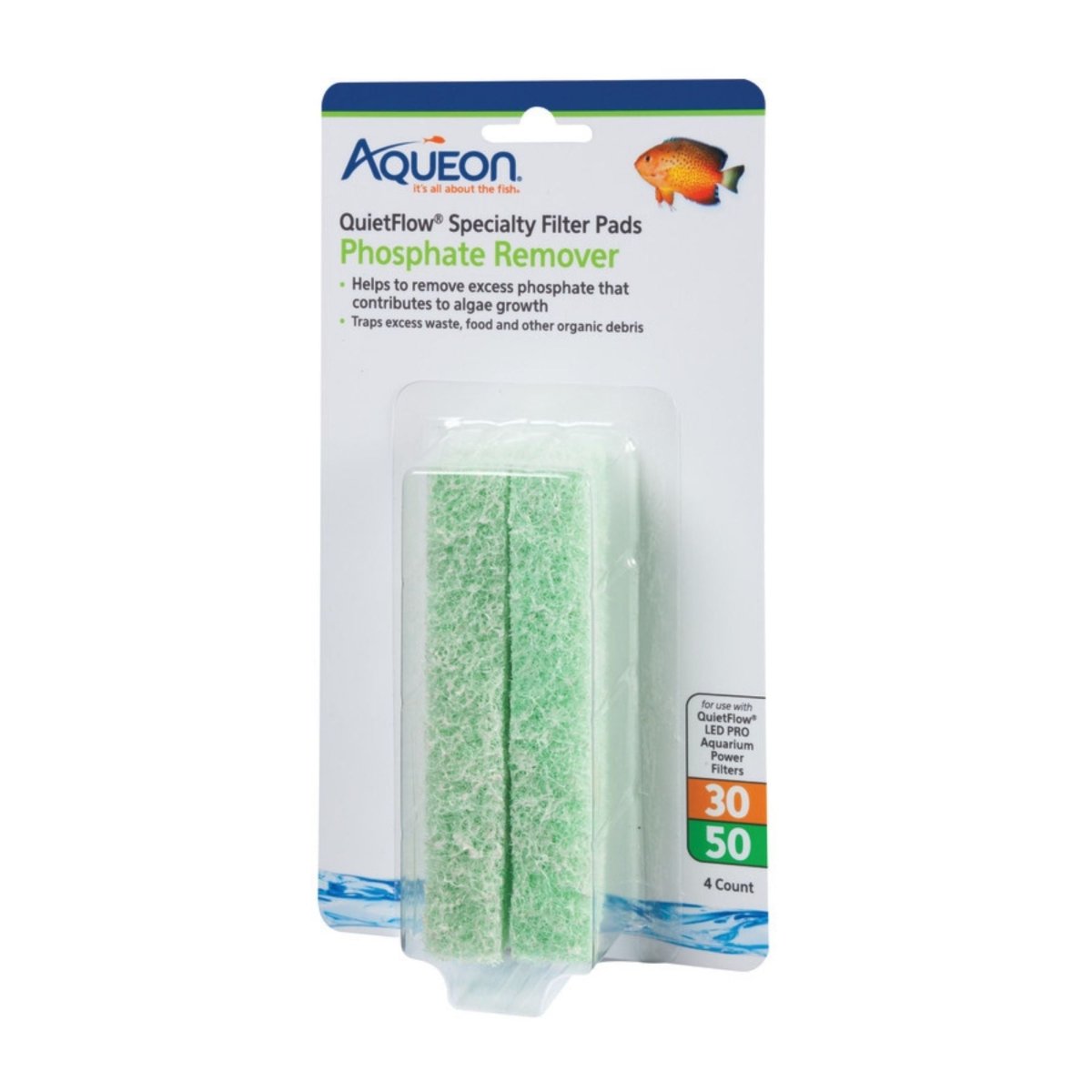 Aqueon Replacement Specialty Aquarium Filter Pads Phosphate Remover, 30/50 - Pets Perfect