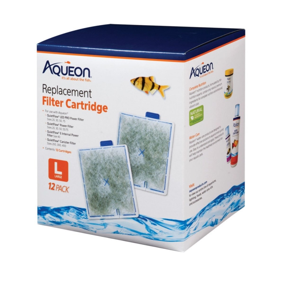 Aqueon Replacement Aquarium Filter Cartridges Large - 12 ct - Pets Perfect