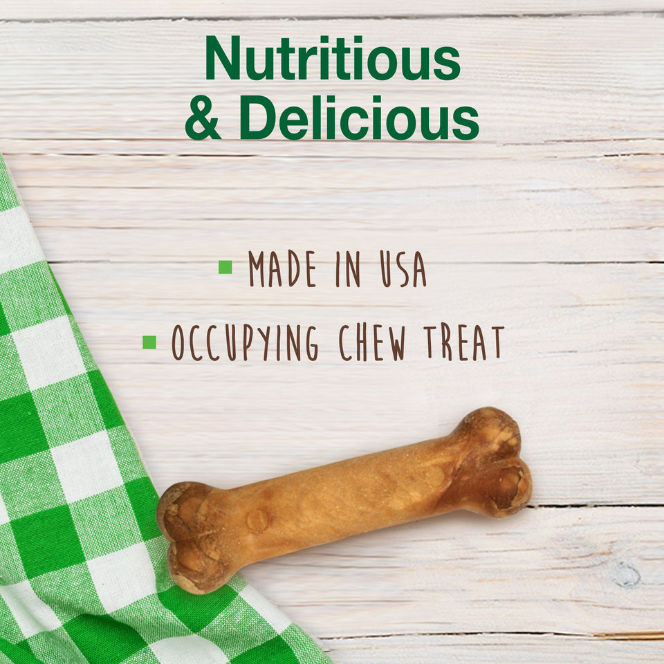 Nylabone Healthy Edibles AllNatural Long Lasting Chicken Dog Chew Treats Chicken, SMall/Regular Up To 25 Ibs. 3 ct