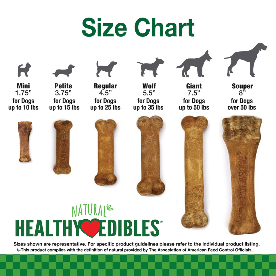 Nylabone Healthy Edibles AllNatural Long Lasting Chicken Dog Chew Treats Chicken, SMall/Regular Up To 25 Ibs. 3 ct