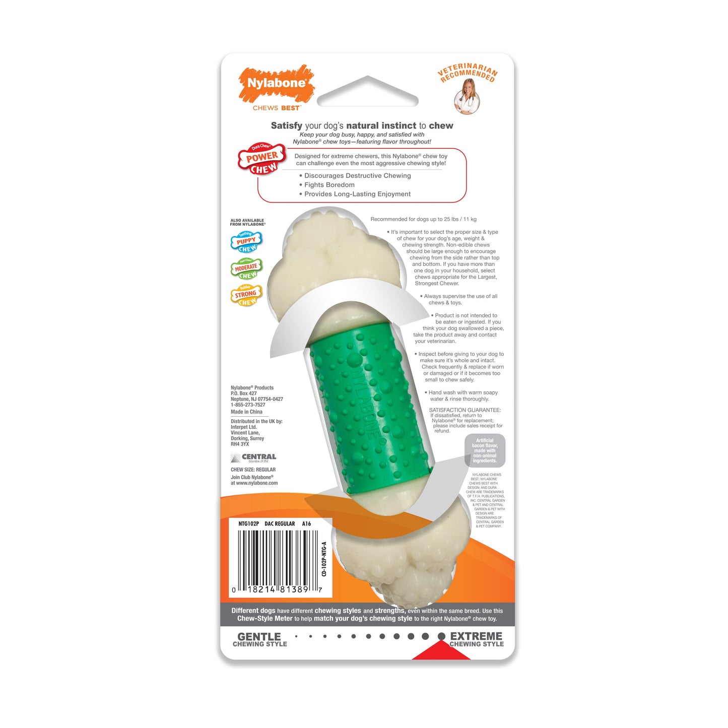 Nylabone Power Chew Double Action Durable Dog Toy Bacon Small/Regular, view 7