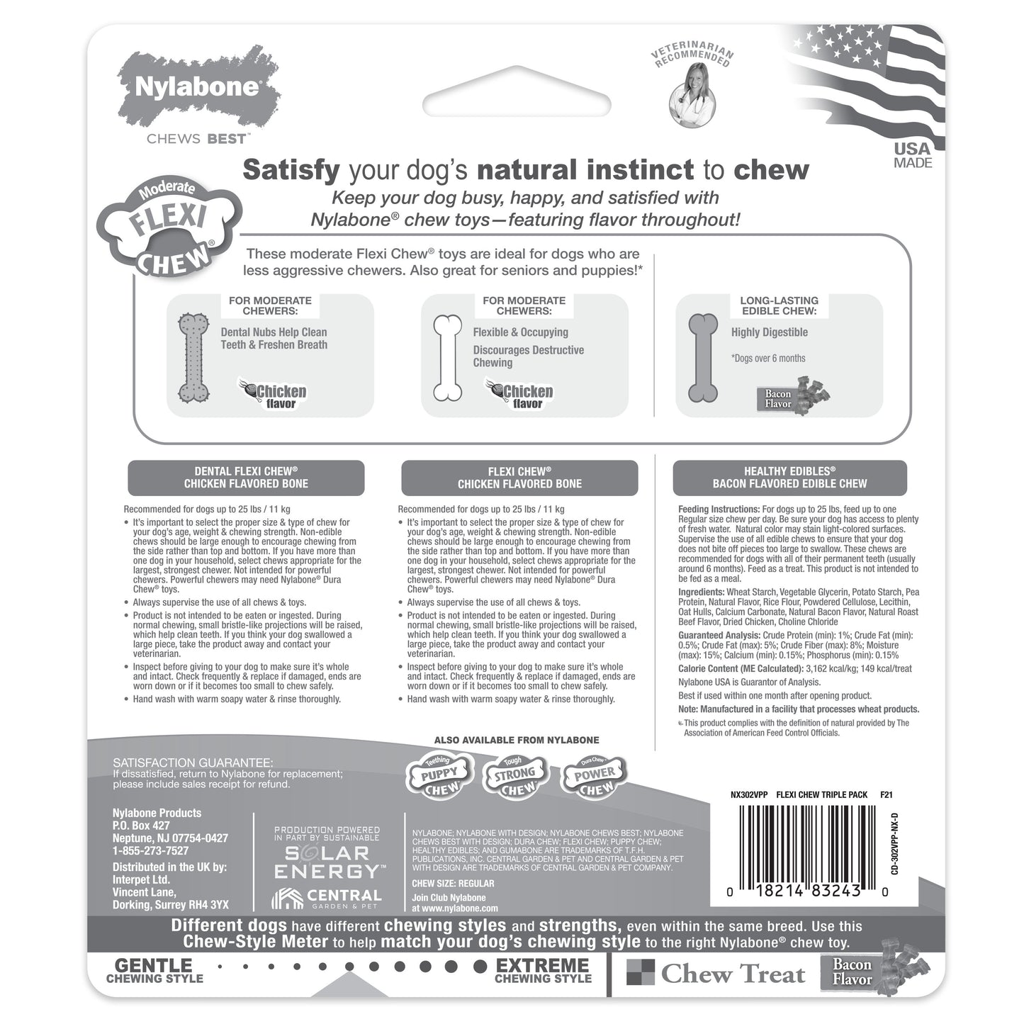 Nylabone Healthy Edibles and Flexi Dog Chew Value Pack Chicken Bacon, view 9