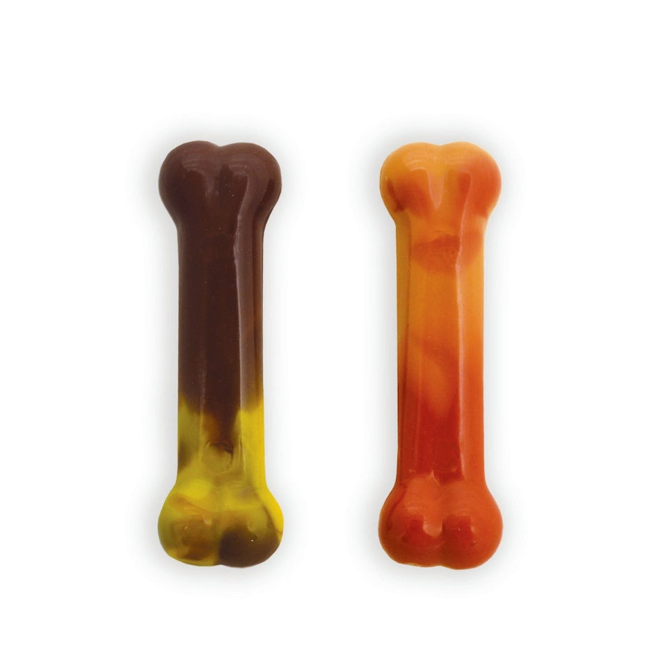 Nylabone Power Chew Flavor Frenzy Durable Dog Chew Toys Twin Pack Bacon Cheeseburger Apple Pie, Small/Regular up to 25 lb. 2 ct - Pets Perfect