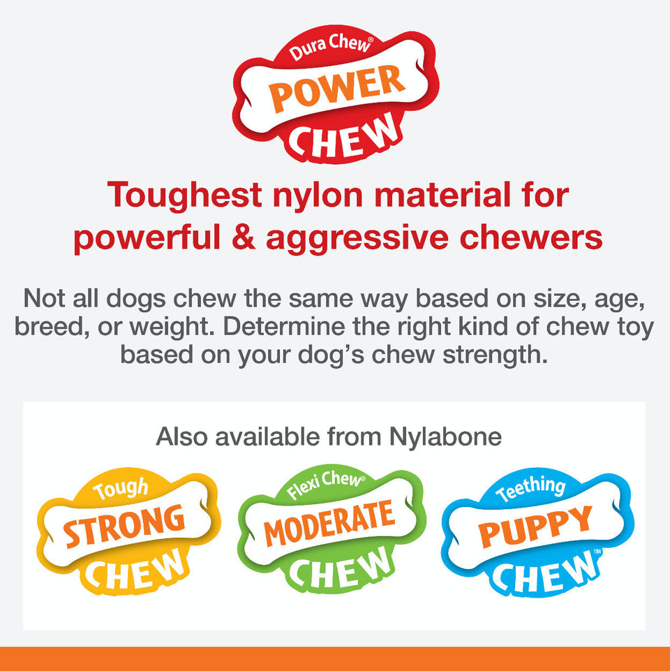 Nylabone Flavor Frenzy Power Chew Durable Dog Chew Toy Philly Cheesesteak 1ea/XL/Souper - 50+ lb