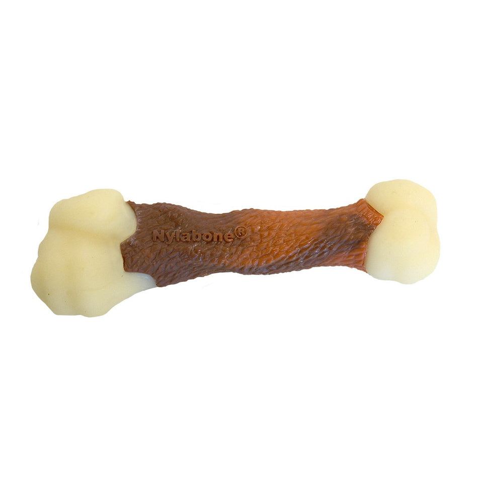 Nylabone Power Dog Chew Femur Dog Bone Alternative Beef Medium/Wolf, up to 35 lb - Pets Perfect