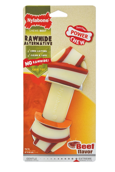 Nylabone Power Dog Chew Rawhide Knot Chew Bone Beef Large/Giant, up to 50 lb - Pets Perfect