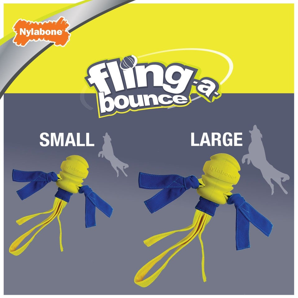 Nylabone Power Play Fling-a-Bounce Interactive Dog Toy Medium/Wolf, up to 35 lb - Pets Perfect