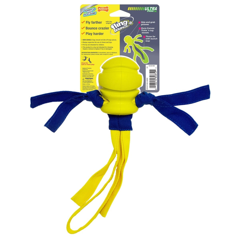 Nylabone Power Play Fling-a-Bounce Interactive Dog Toy Medium/Wolf, up to 35 lb - Pets Perfect