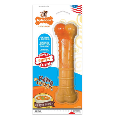 Nylabone Textured Nylon Puppy Chew Dog Toy Beef & Vegetable Large/Giant - up to 50 lb - Pets Perfect