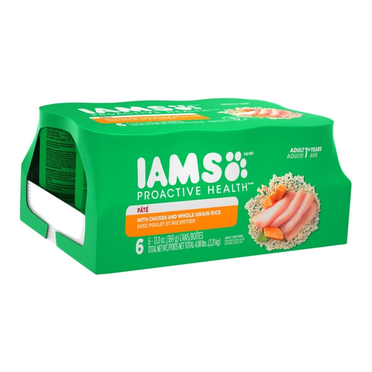 IAMS Proactive Health Paté Adult Wet Dog Food Chicken & Whole Grains 13oz 6 - Pack - Pets Perfect