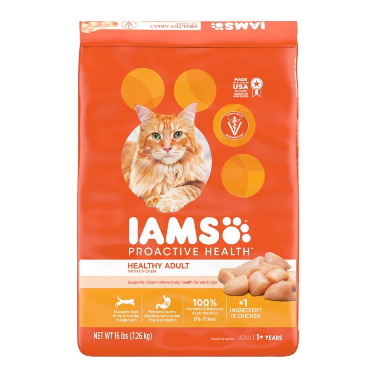 IAMS Proactive Health Adult Dry Cat Food Chicken 16lb - Pets Perfect