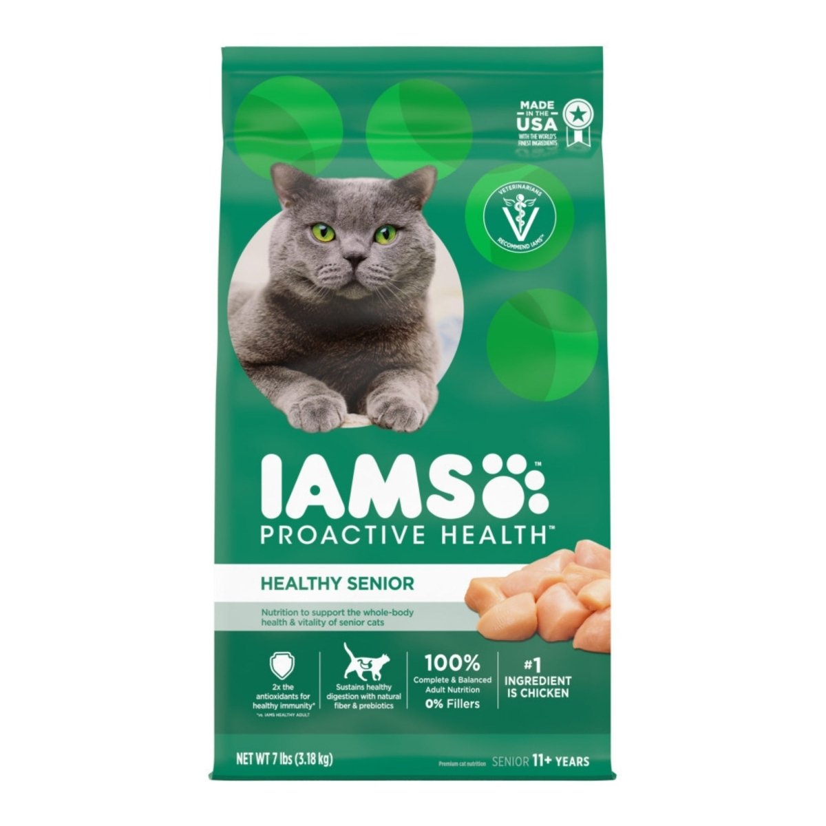IAMS Proactive Health Senior Dry Cat Food Chicken 7lb - Pets Perfect