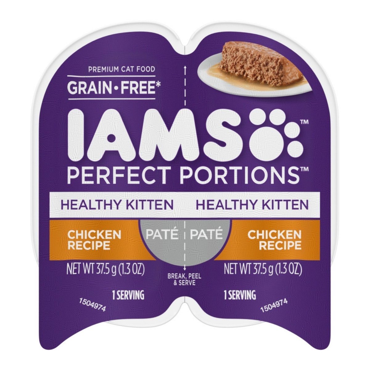 IAMS Perfect Portions Grain Free Healthy Paté Kitten Wet Cat Food Chicken 2.6oz 24pk - Pets Perfect