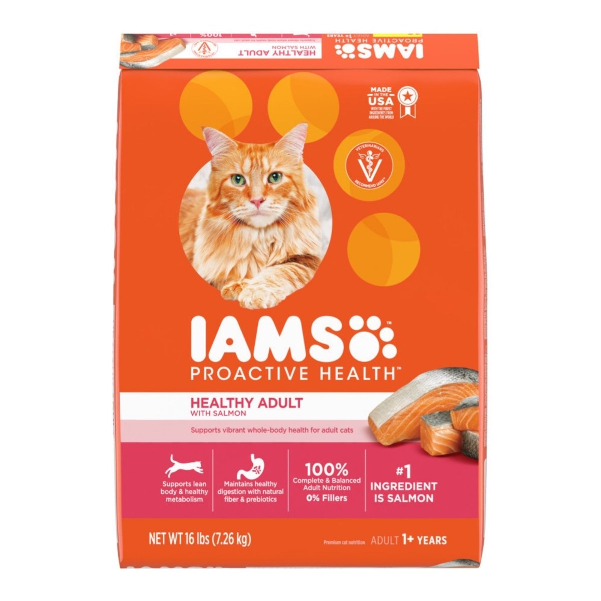 IAMS Proactive Health Adult Dry Cat Food Salmon 16lb - Pets Perfect
