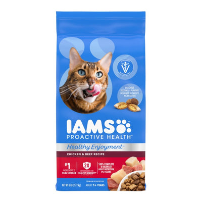 IAMS Healthy Enjoyment Adult Dry Cat Food - Chicken and Beef, 6 lb