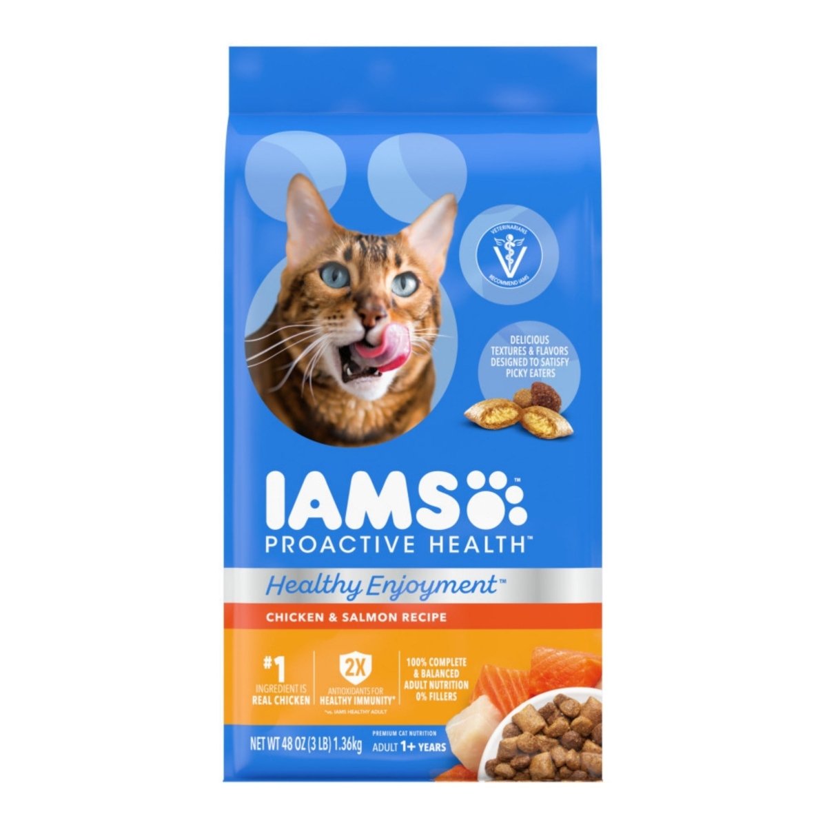 IAMS ProActive Health Healthy Enjoyment Dry Cat Food Chicken & Salmon 3lb - Pets Perfect