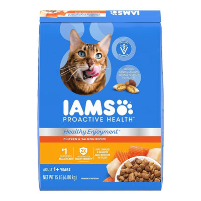 IAMS Healthy Enjoyment Adult Dry Cat Food - Chicken and Salmon, 15 lb