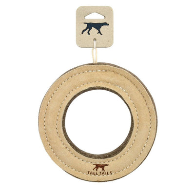 Tall Tails Dog Ring Natural Leather, 7 in