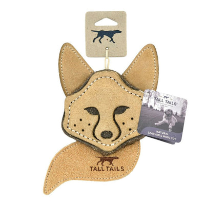 Tall Tails Dog Scrappy Critter Leather Fox, 4 in