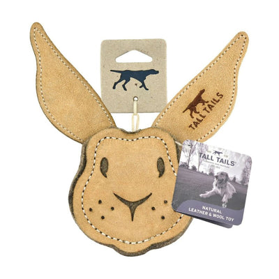 Tall Tails Dog Scrappy Critter Leather Rabbit, 4 in